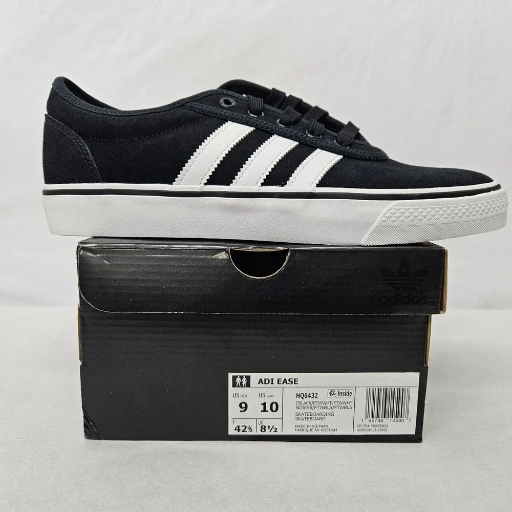 Adidas Adi Ease Skateboarding Shoes HQ6432 Core Black Cloud White‎ Men's Size 9
